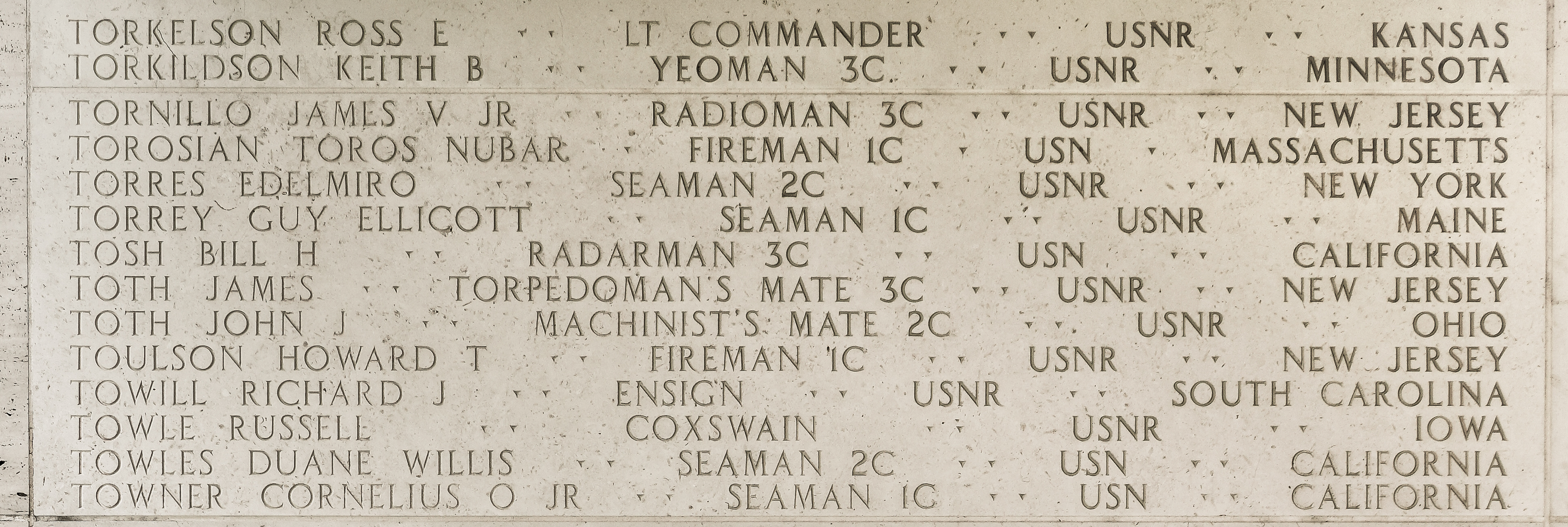 James V. Tornillo, Radioman Third Class